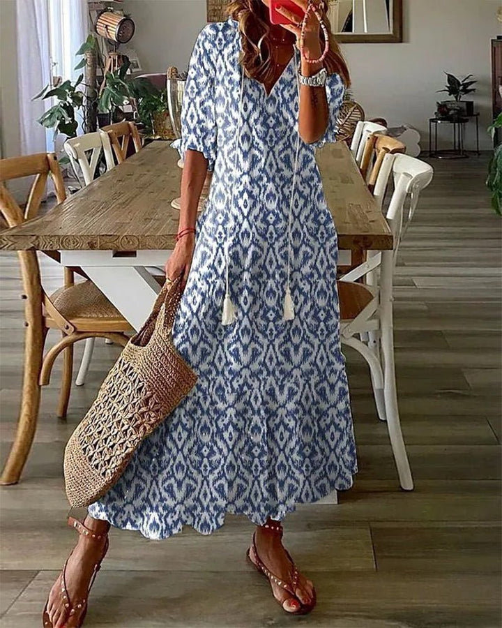Luna – Vestido midi de estilo bohemio casual