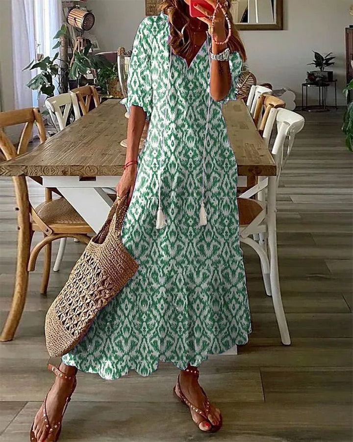 Luna – Vestido midi de estilo bohemio casual