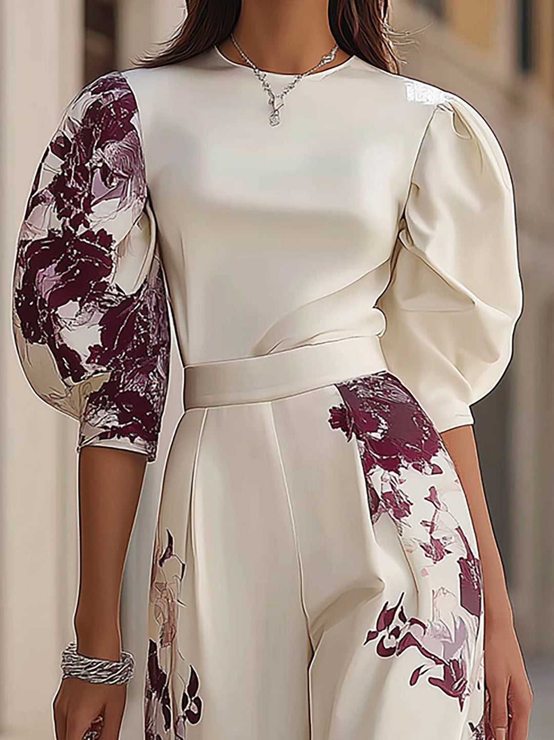 Conjunto de Pantalones con Mangas Abullonadas Luna