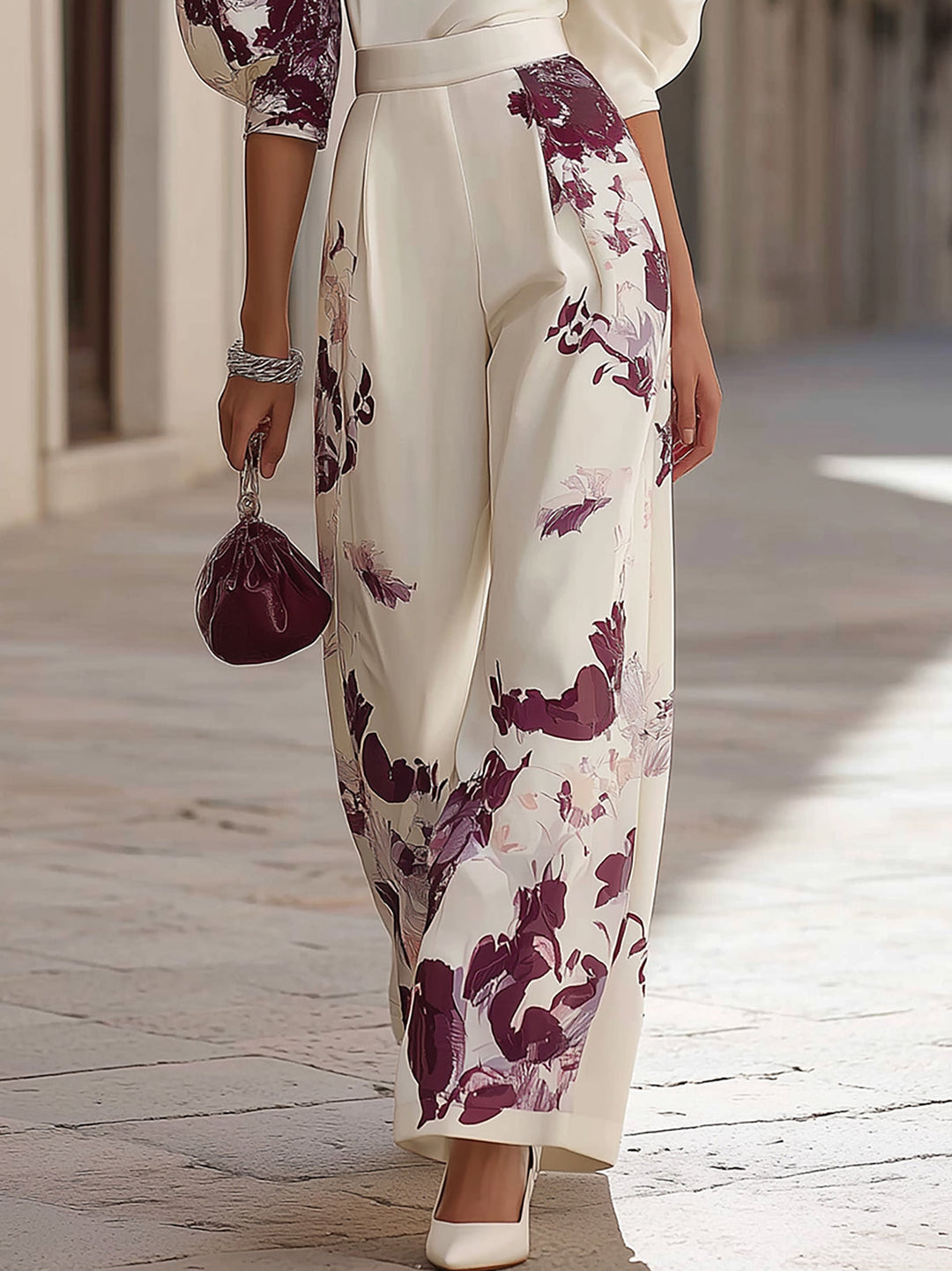 Conjunto de Pantalones con Mangas Abullonadas Luna