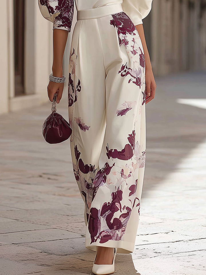 Conjunto de Pantalones con Mangas Abullonadas Luna
