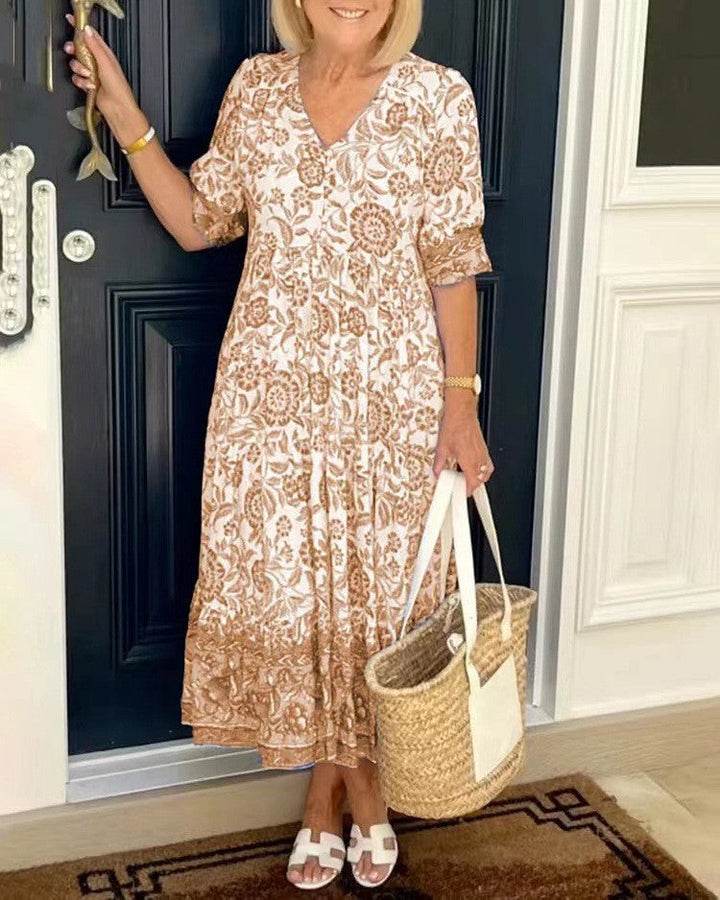 Keisha | Vestido Floral Elegante con Escote en V