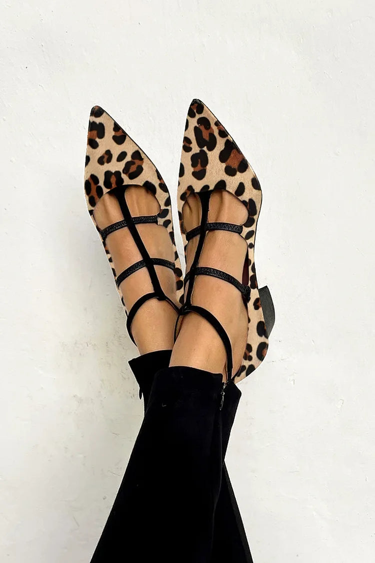 Bailarinas con estampado animal y cintas