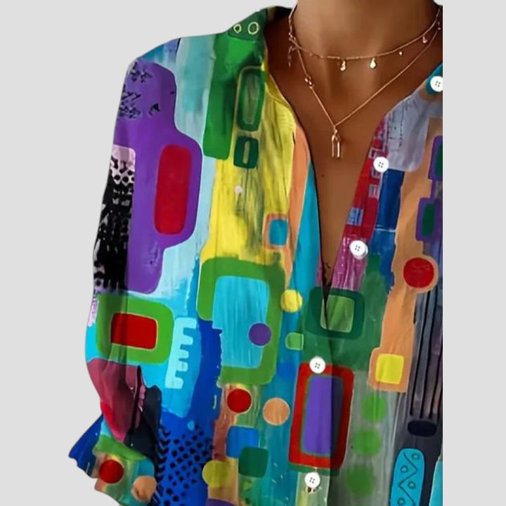 Marjorie™ | Blusa Elegante con Diseño Geométrico