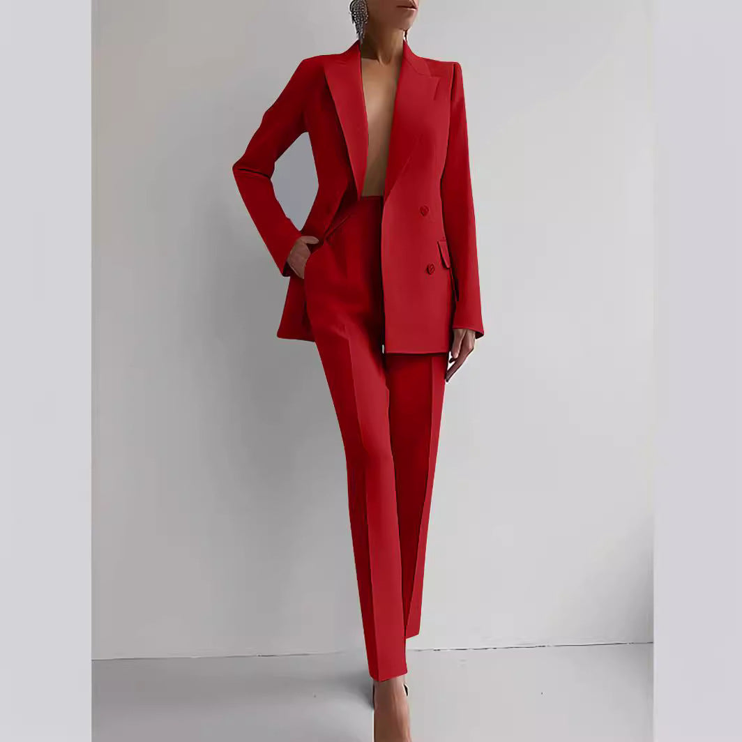 "Conjunto de Blazer Sofia y Pantalones de Cintura Alta" (The title is already in Spanish. If you need a variation or a different style, please let me know!)