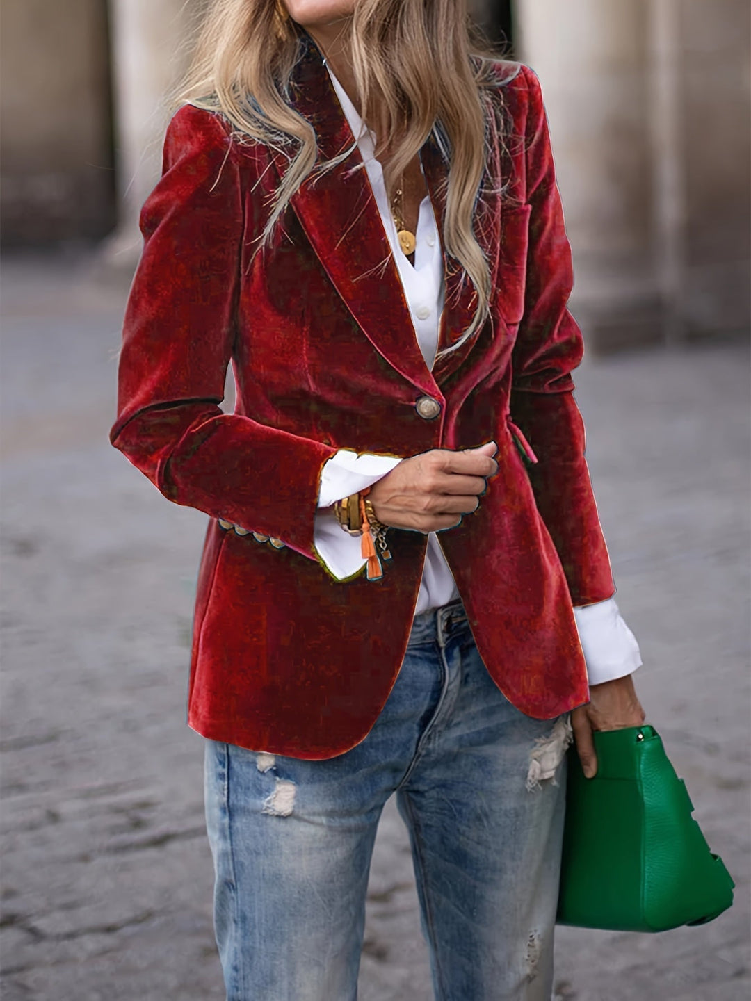 Chaqueta de Traje Slim-fit de Terciopelo Vincent