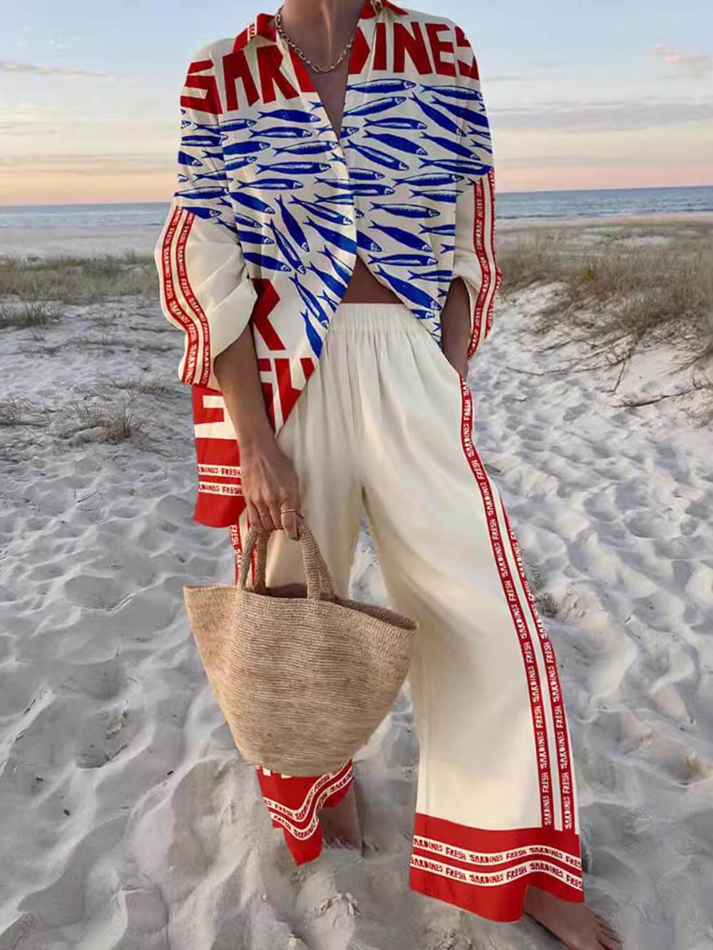 Conjunto de Camisa Oversized y Pantalones de Pierna Ancha Sofía