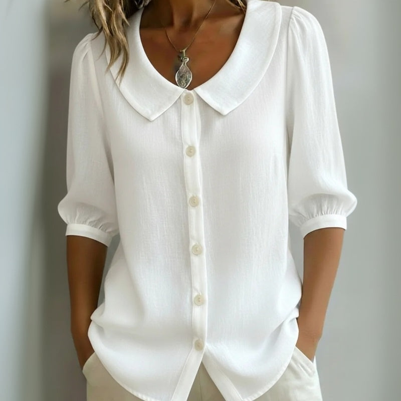 Mae | Blusa Casual de Color Sólido para Damas