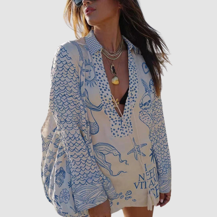 Olivia™ Conjunto Elegante de Dos Piezas | Top de Cuello en V y Shorts de Cintura Elástica