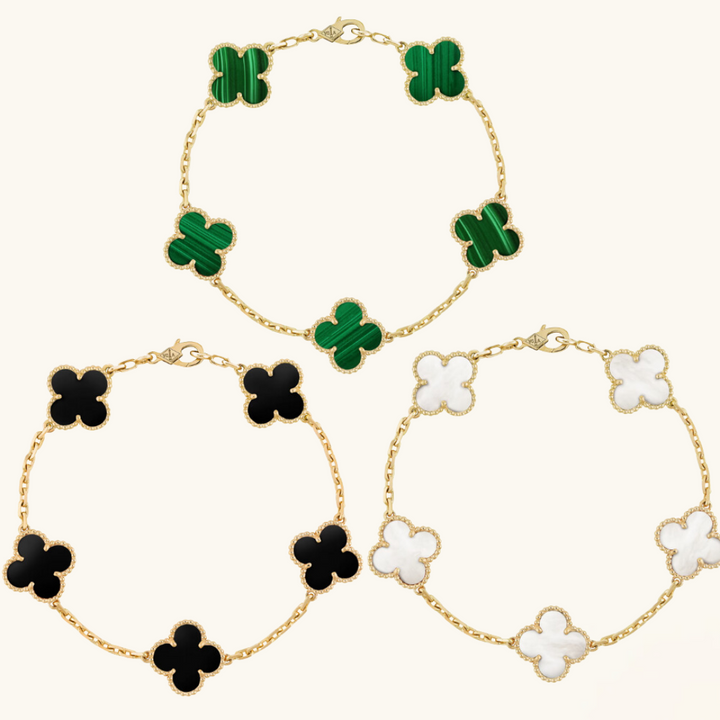 Set de Pulseras de Trébol de 3 Piezas