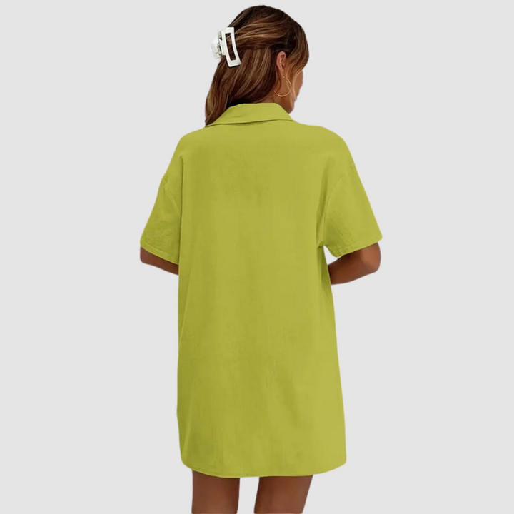 Frances™ Elegante Conjunto de Verano de Dos Piezas | Top de Manga Corta con Botones y Pantalones Cortos con Cinturilla Ajustable