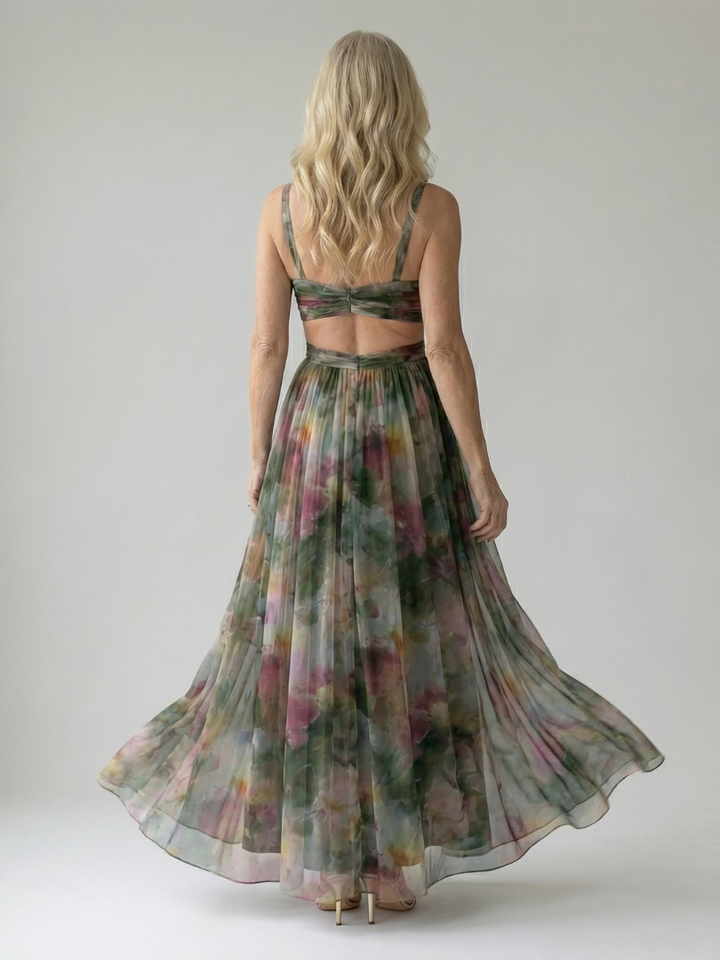Ellis & Johnson™ | Vestido Maxi de Manga Corta