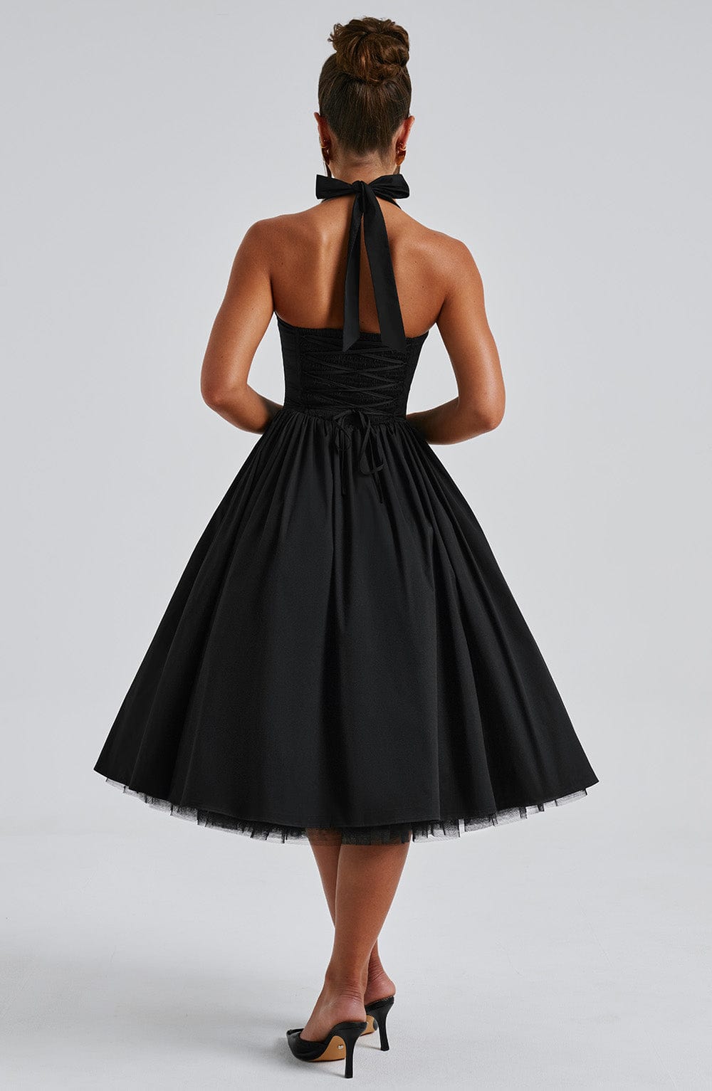 Lúa | Vestido midi con cuello halter