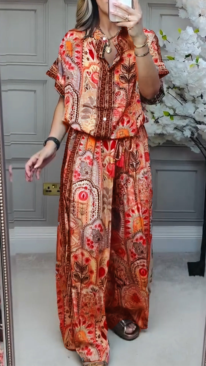 Traje Casual Estampado Lila