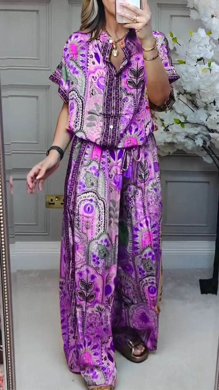 Traje Casual Estampado Lila