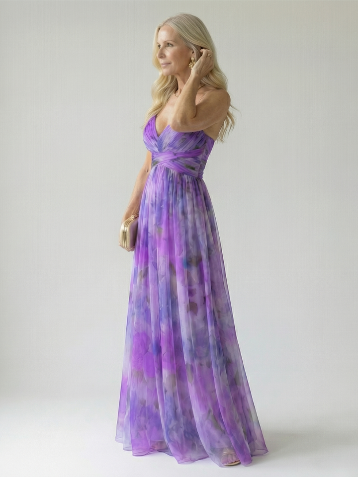 Ellis & Johnson™ | Vestido Maxi de Manga Corta