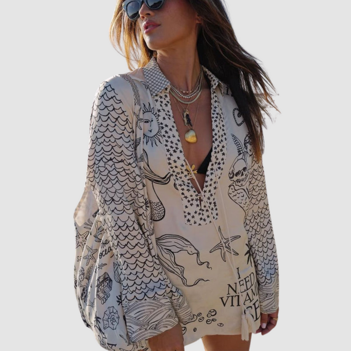 Olivia™ Conjunto Elegante de Dos Piezas | Top de Cuello en V y Shorts de Cintura Elástica