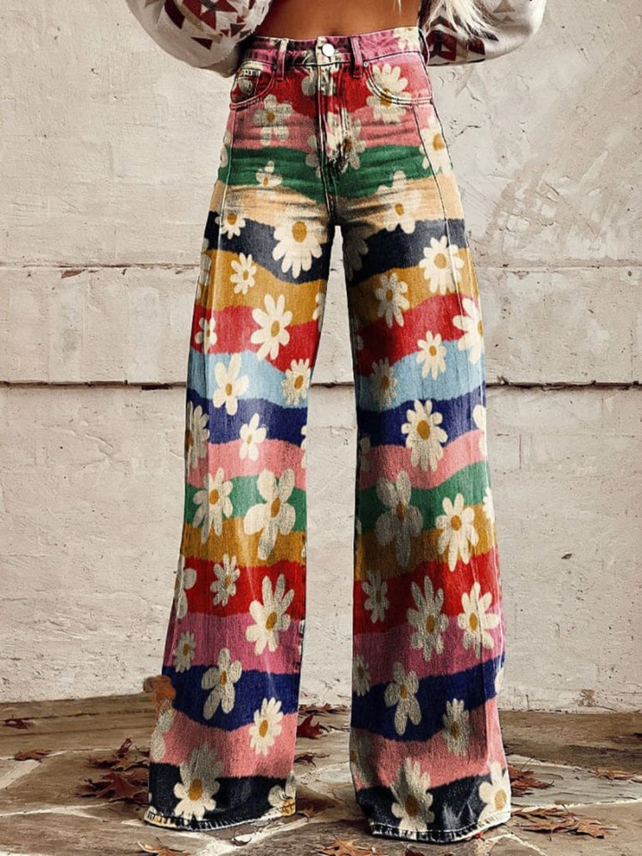 Léon - Pantalones con Flores