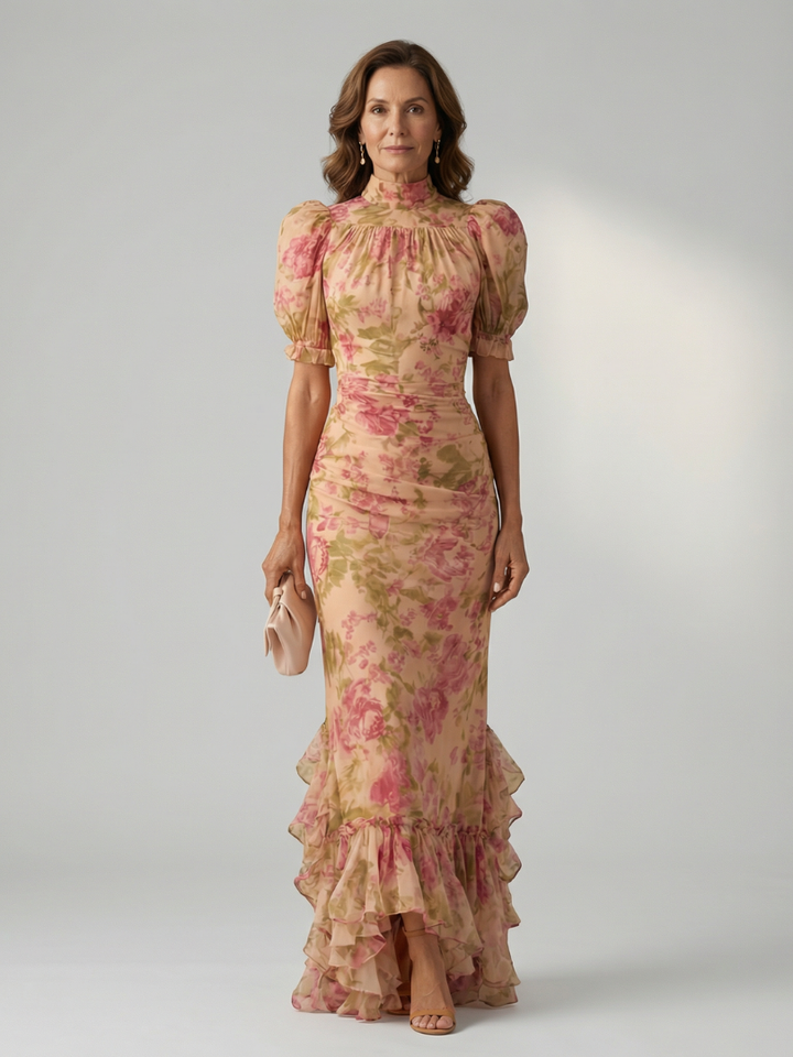 Vianne | Vestido Maxi de Cuello Alto Suave