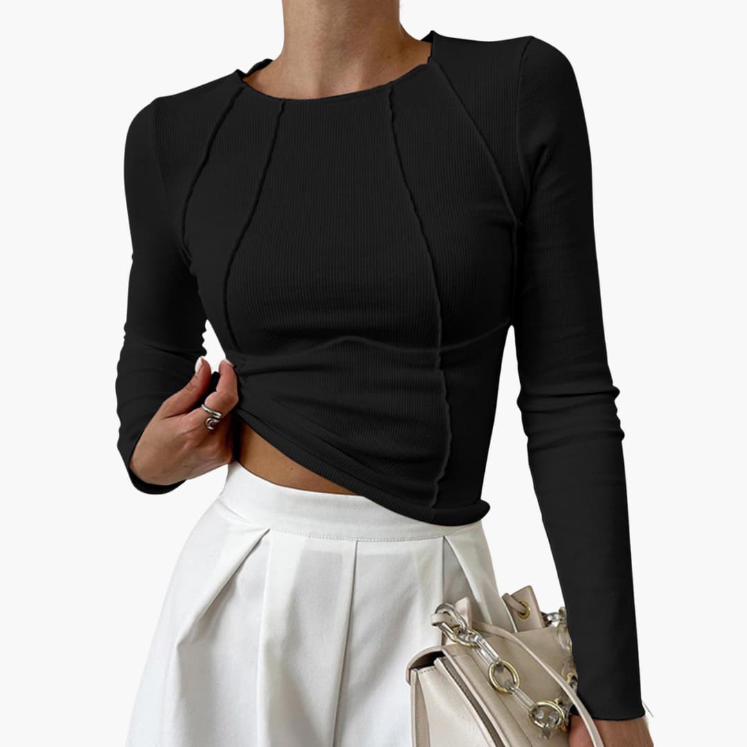 Penny™ | Blusa de Manga Larga con Costuras Esculpidas