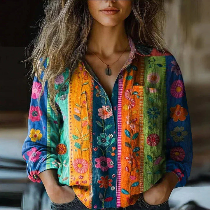 Rebecca™ | Blusa Vintage con Patrón Bohemio