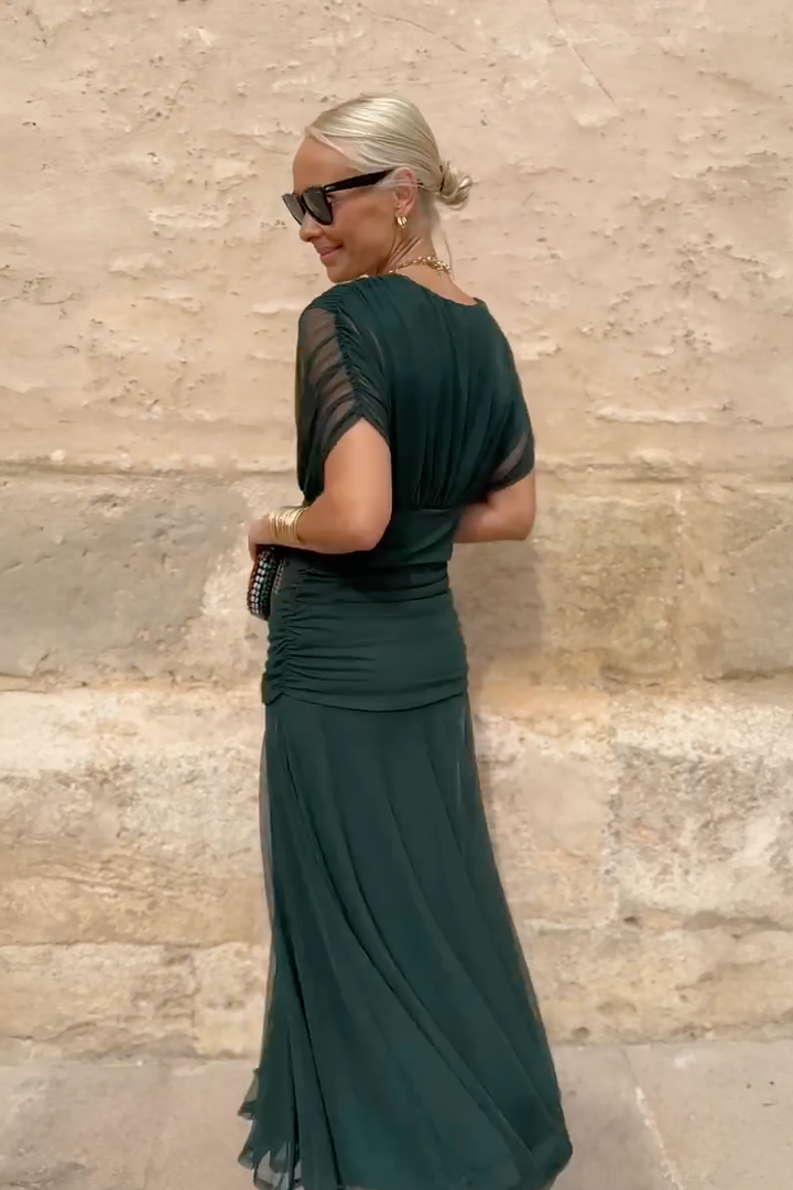 Luisa – Vestido de noche largo elegante con escote en V