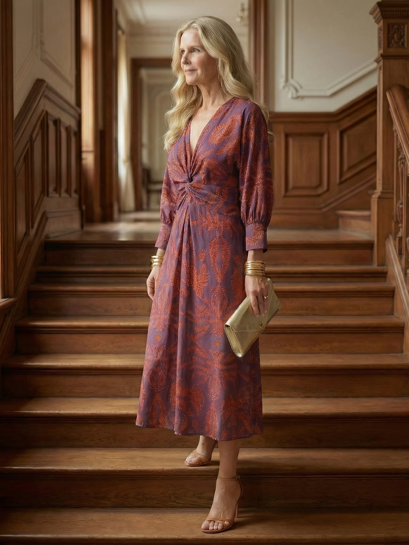 Lune | Vestido Midi Envoltura Natural