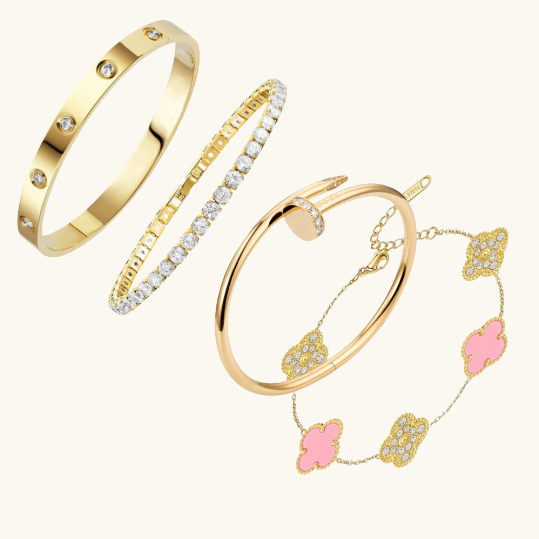 Set de Pulseras de 4 Piezas - Oro