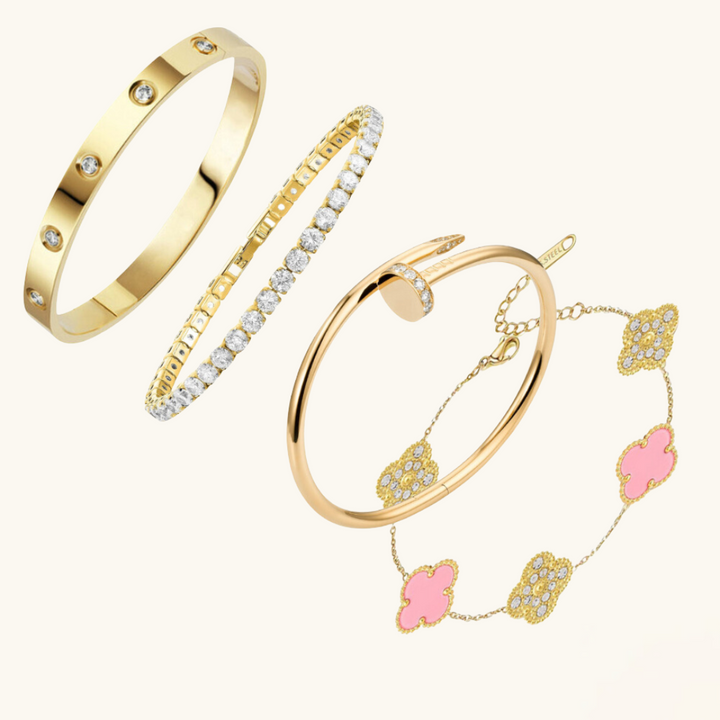 Set de Pulseras de 4 Piezas - Oro