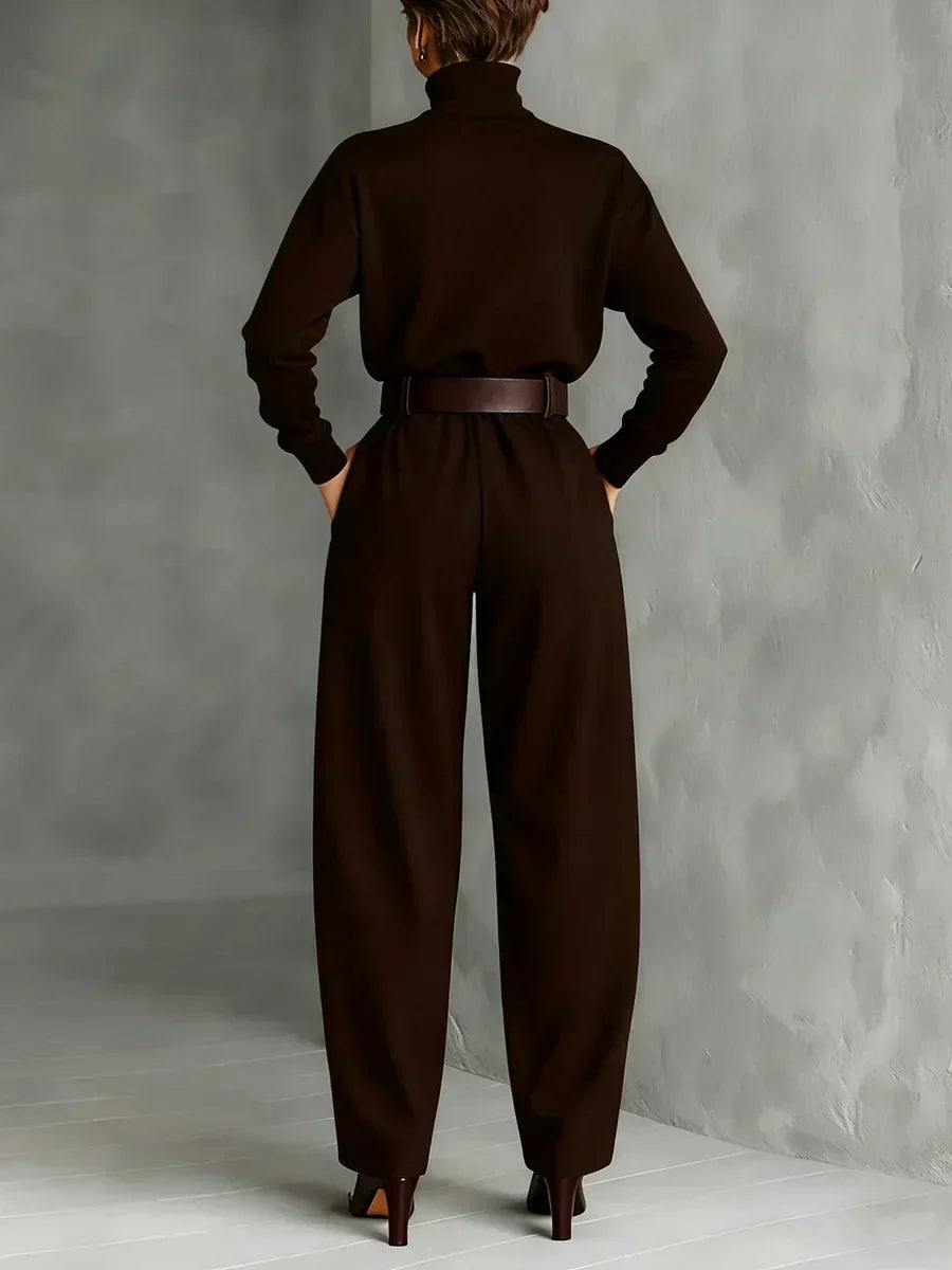 Jessica™ Conjunto Elegante de Top y Pantalón Recto | Suéter Ajustado y Pantalón a Medida