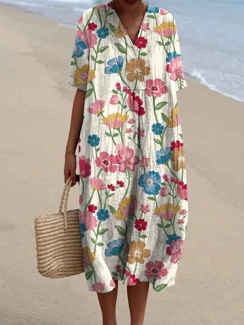 Eleanor | Vestido Maxi Floral de Verano Cómodo