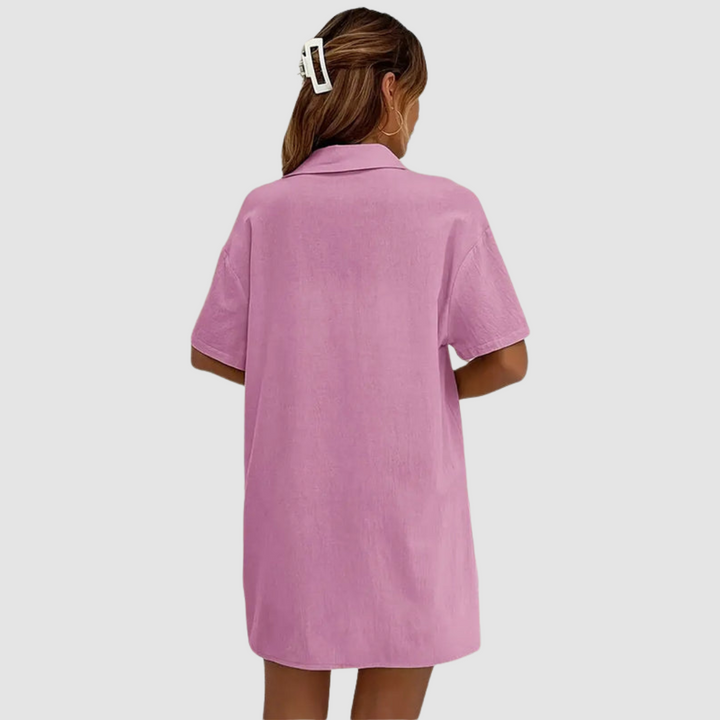 Frances™ Elegante Conjunto de Verano de Dos Piezas | Top de Manga Corta con Botones y Pantalones Cortos con Cinturilla Ajustable
