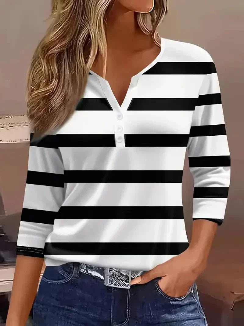 Amelia™ | Top de Rayas con Escote en V