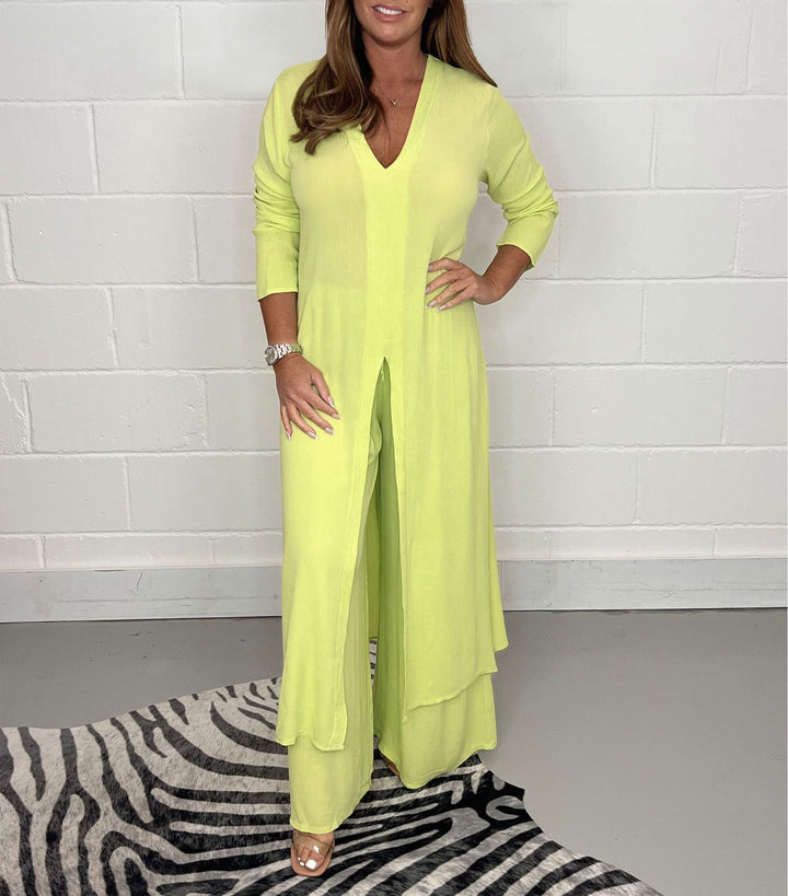Conjunto Casual de Top Largo Sofia y Pantalones Coordinados