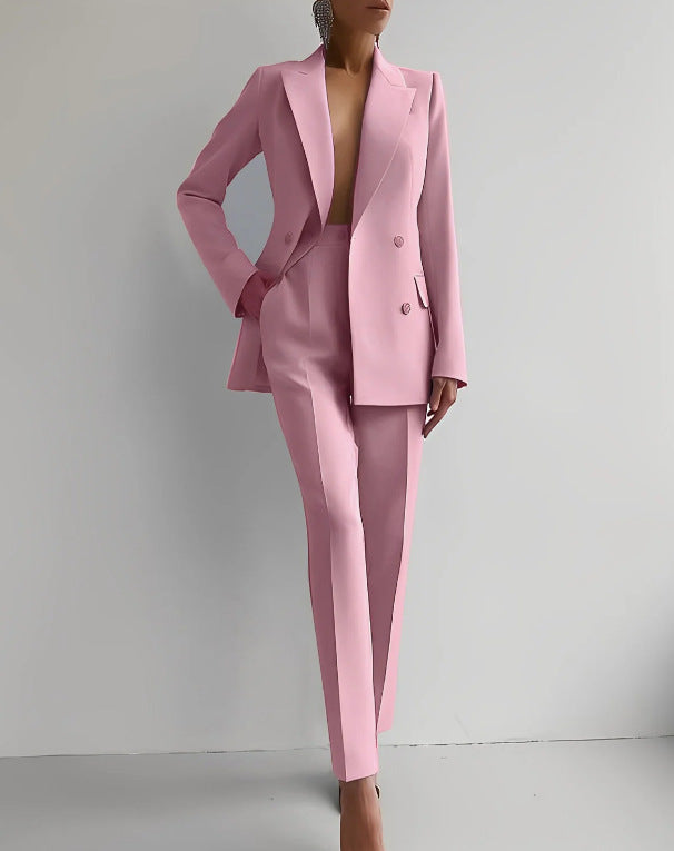 "Conjunto de Blazer Sofia y Pantalones de Cintura Alta" (The title is already in Spanish. If you want a variation or a different phrasing, please let me know!)