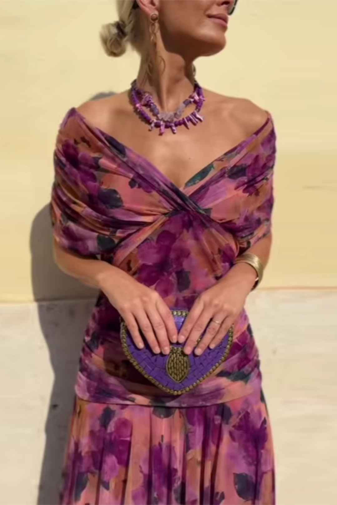 Luisa – Vestido de noche largo elegante con escote en V