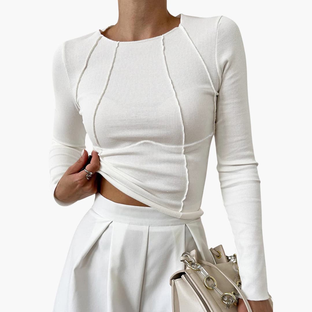 Penny™ | Blusa de Manga Larga con Costuras Esculpidas