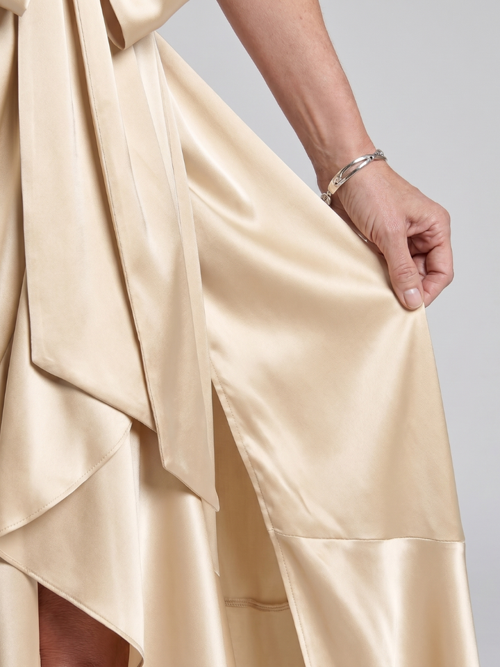 Honora | Vestido midi asimétrico con escote halter
