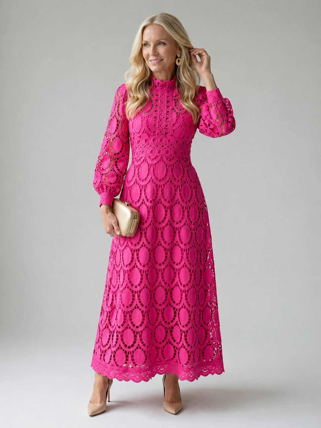 Ellis & Johnson™ | Vestido Midi de Encaje
