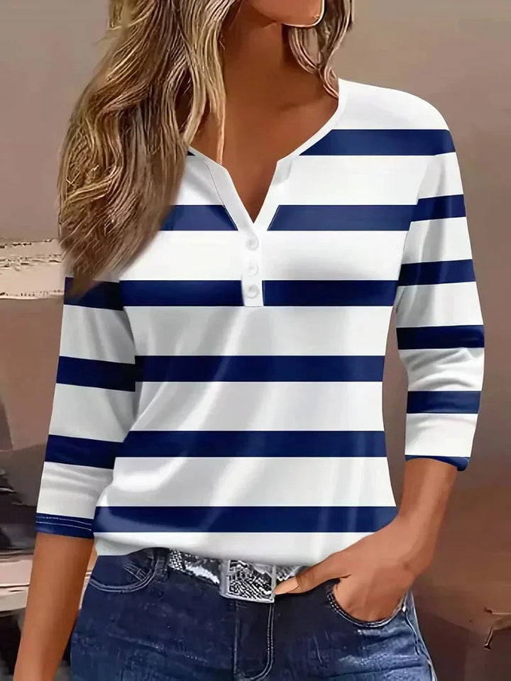 Amelia™ | Top de Rayas con Escote en V