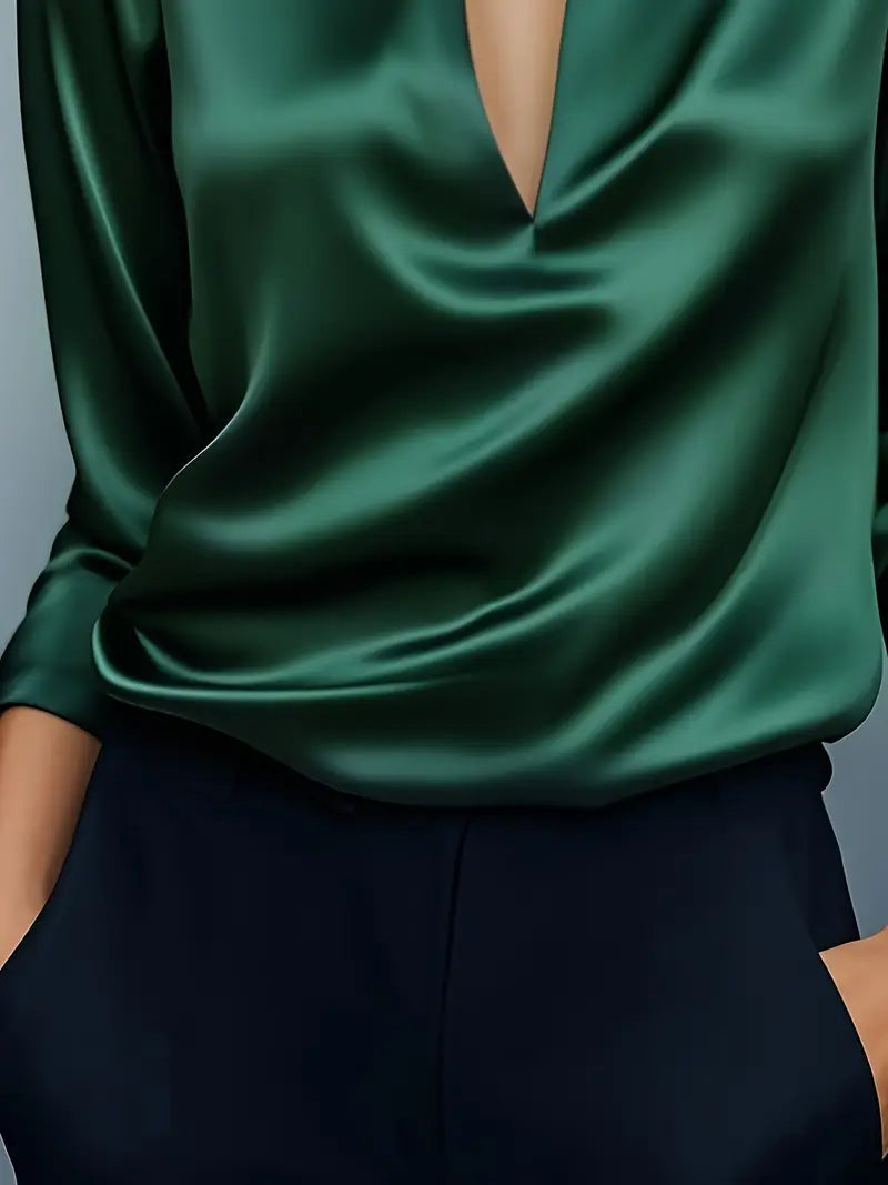 Eva™ | Blusa de satén premium con escote en V