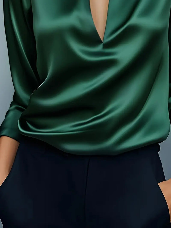 Eva™ | Blusa de satén premium con escote en V
