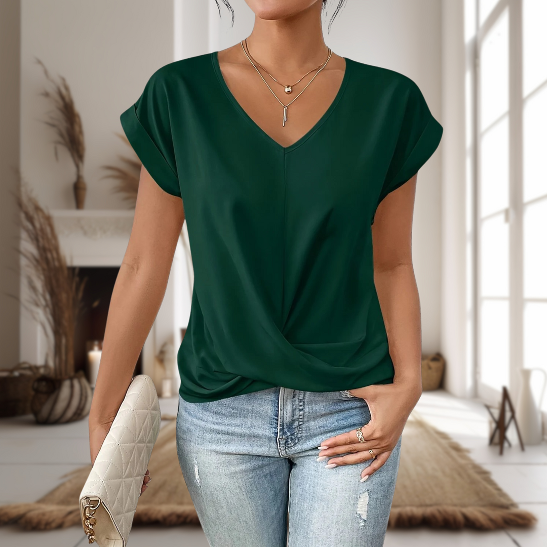Elle™ | Camiseta Casual con Escote en Forma de Corazón