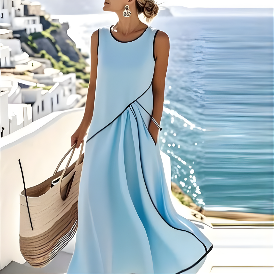 Brenda | Elegante Vestido Maxi de Verano Sin Mangas en Tonos de Color