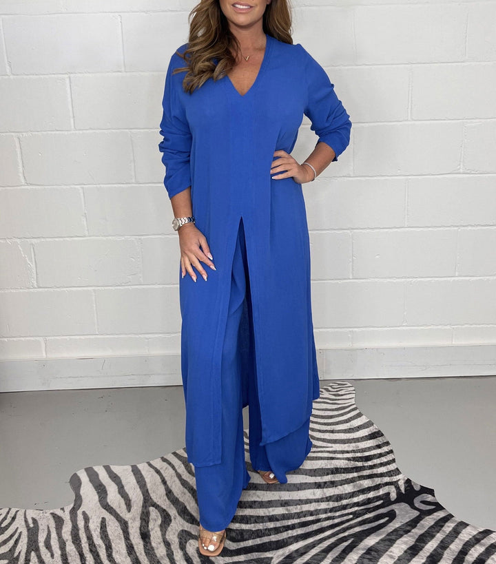 Conjunto Casual de Top Largo Sofia y Pantalones Coordinados