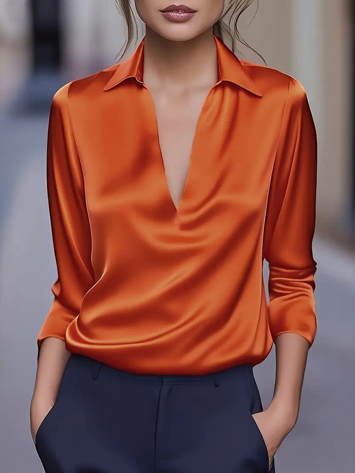 Eva™ | Blusa de satén premium con escote en V