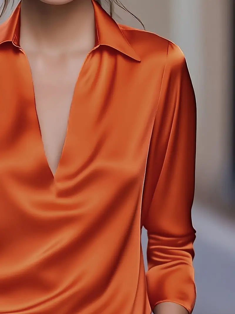 Eva™ | Blusa de satén premium con escote en V