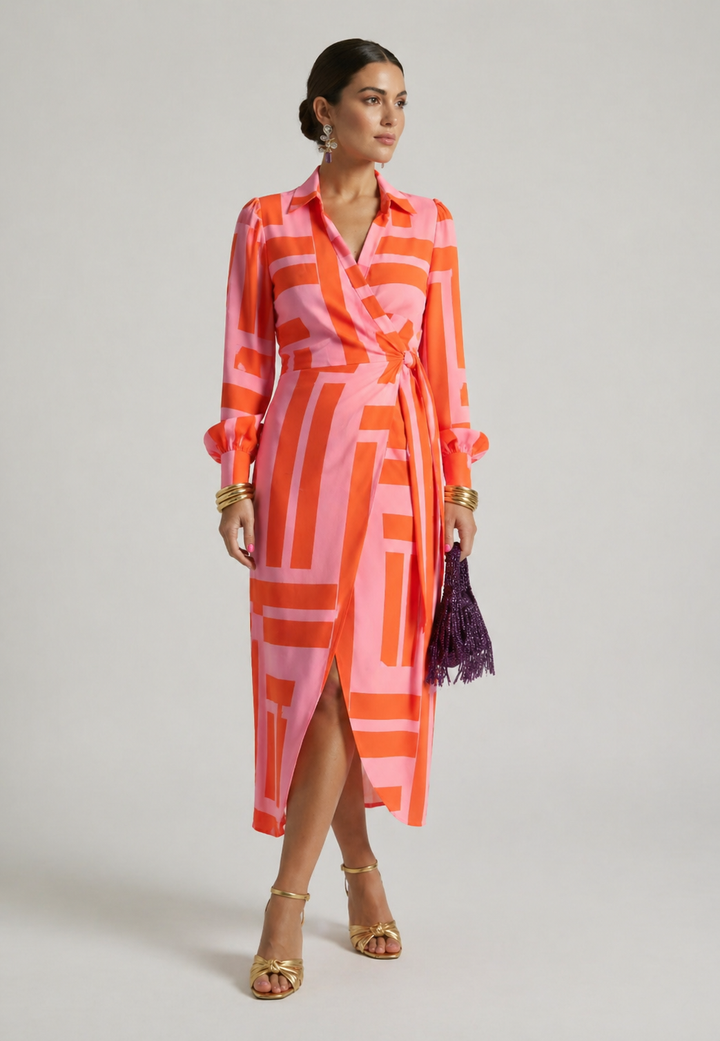 Ellis & Johnson™ | Vestido Envolvente Impreso