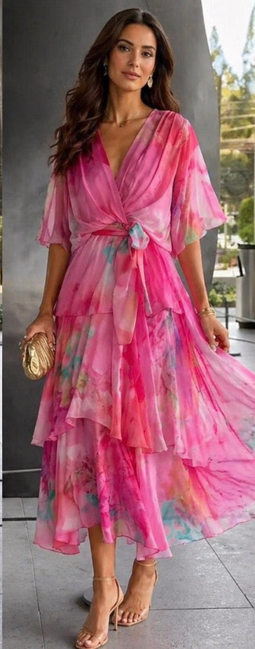Ellis & Johnson™ | Vestido Floral de Sol en Capas