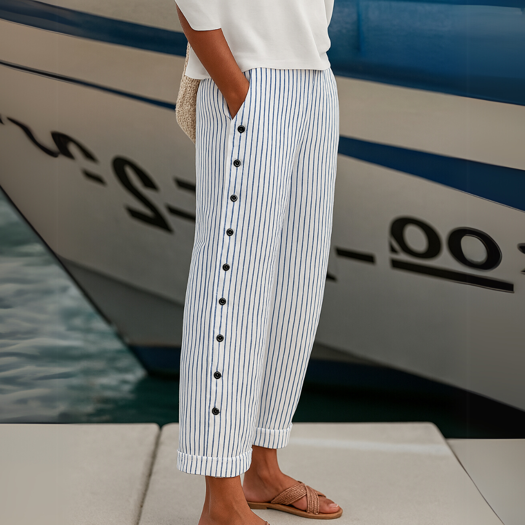 Sharon | Pantalones Sueltos de Verano a Rayas y Cómodos